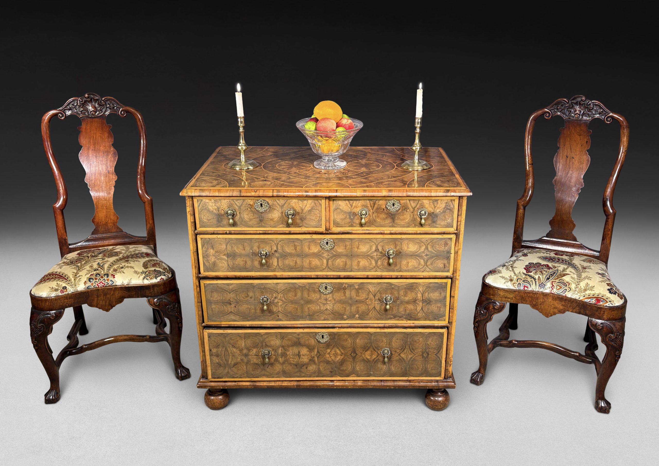 William and Mary Period Oyster-Veneered Laburnum Chest of Drawers - Image 3