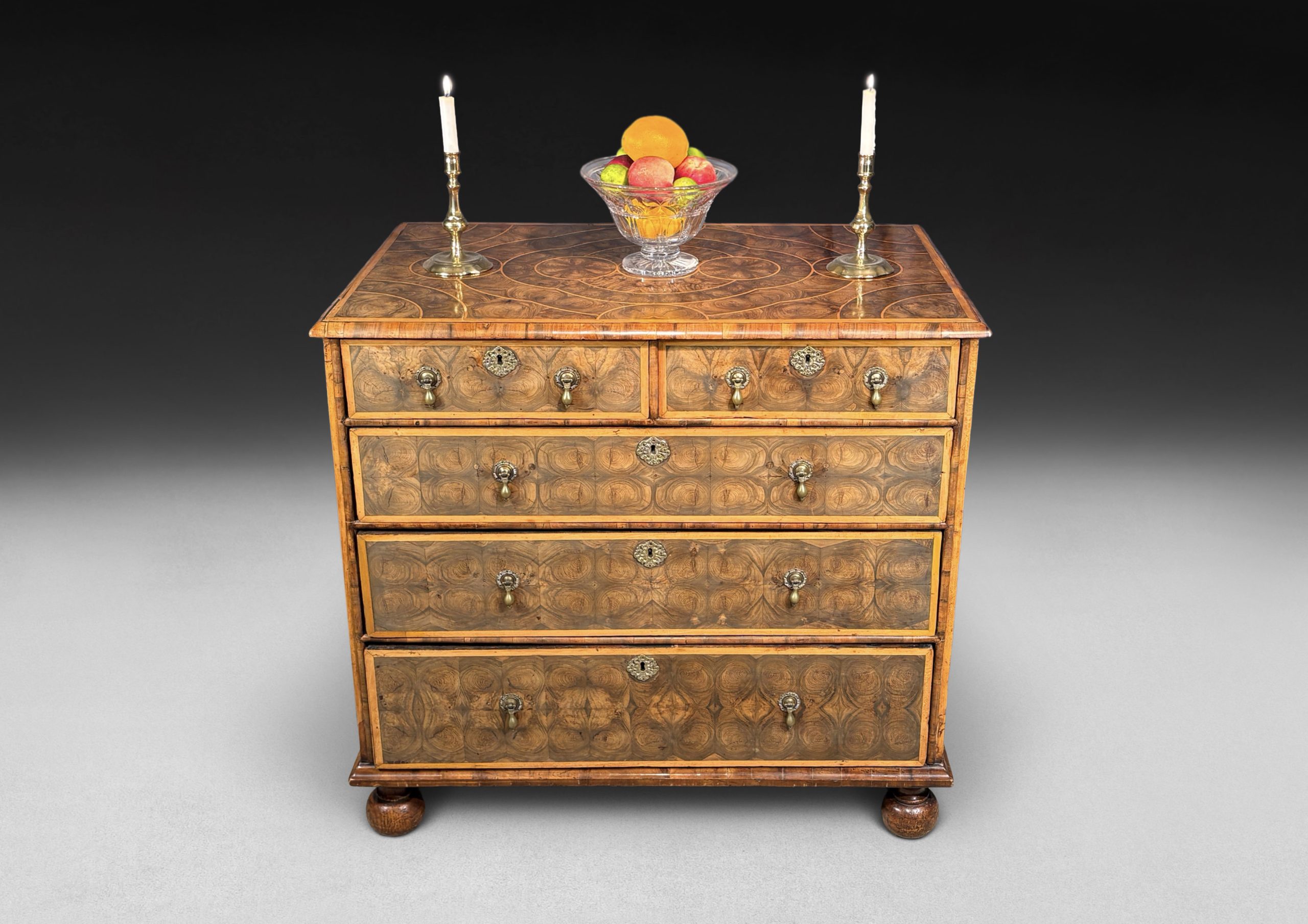 William and Mary Period Oyster-Veneered Laburnum Chest of Drawers - Image 7