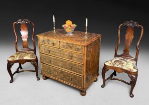 William and Mary Period Oyster-Veneered Laburnum Chest of Drawers